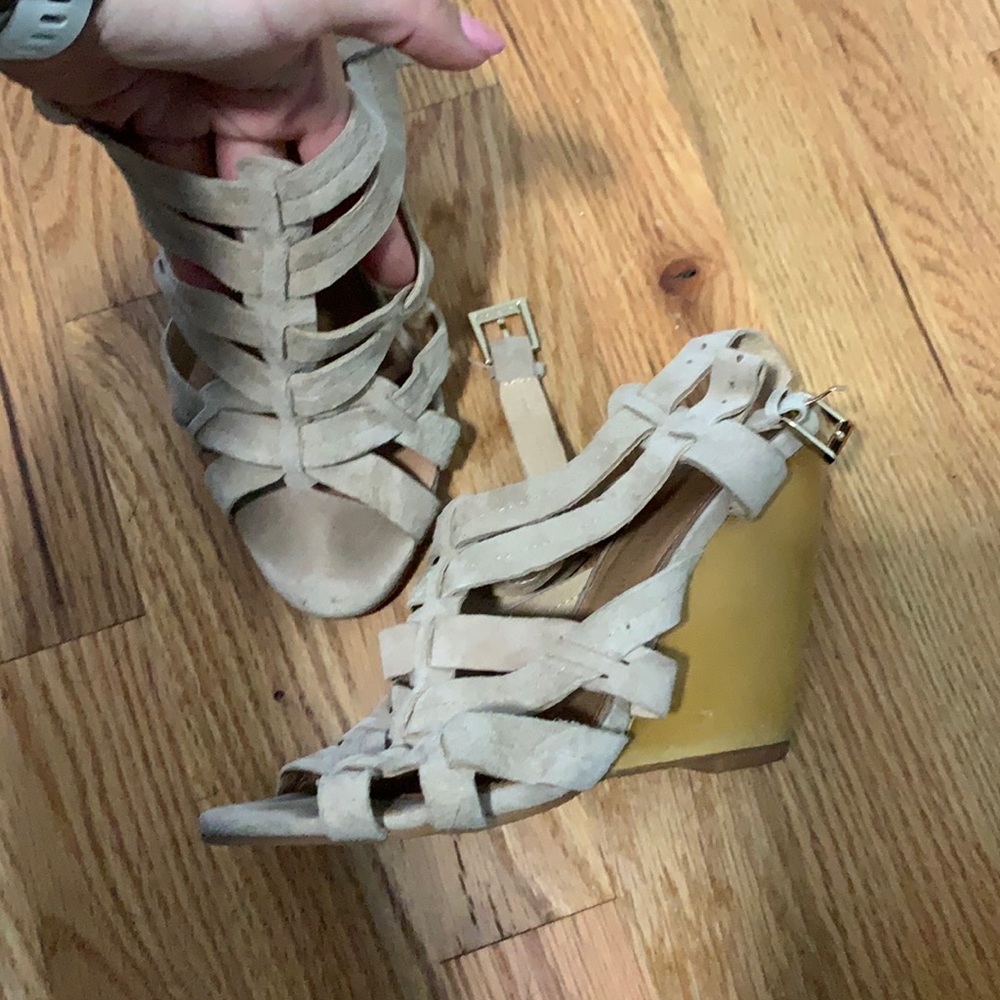 Madison Harding Suede Tan Strappy sandal 7